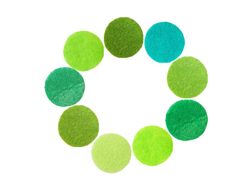 Фетровые кружочки (цвет зеленый микс) 25мм