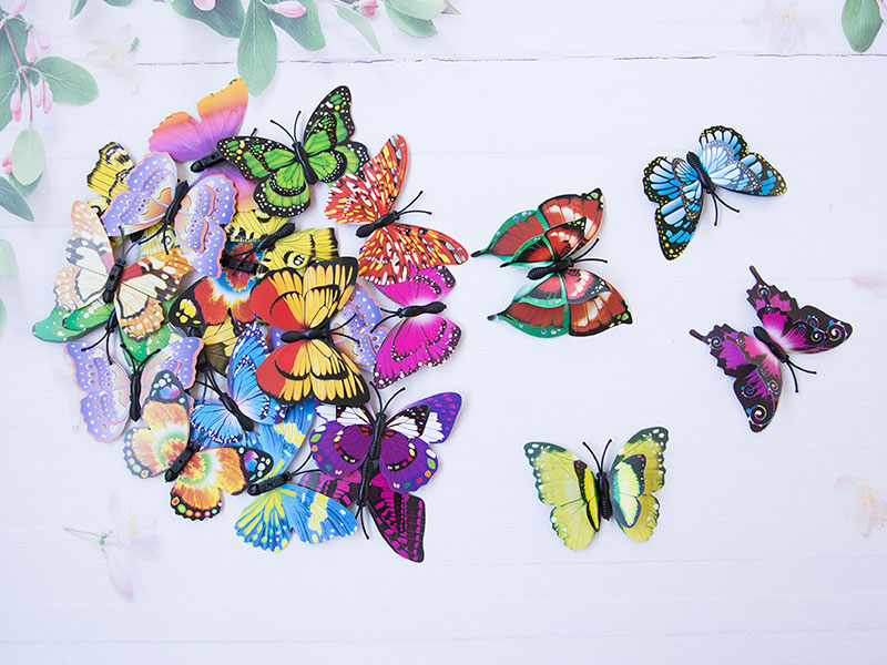 Бабочки декоративные 7см(двойные крылья)