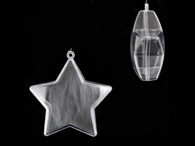 Звезды пластиковые прозрачные для декора 8см