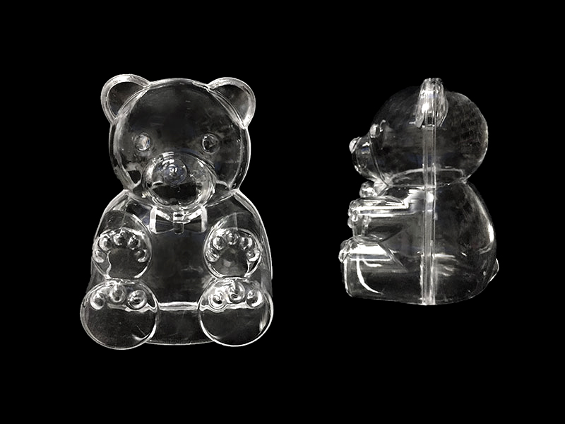Медведи пластиковые прозрачные для декора 10см