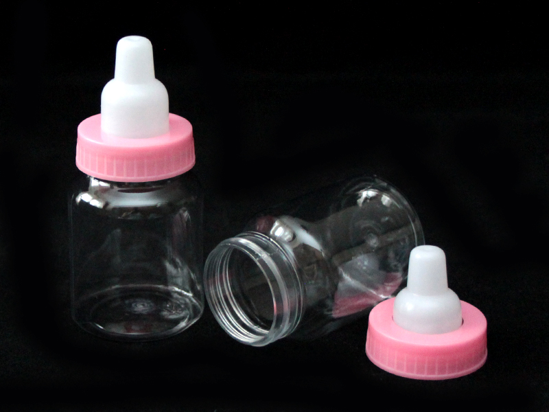 Бутылочки декоративные (пластик) 50мл - розовый