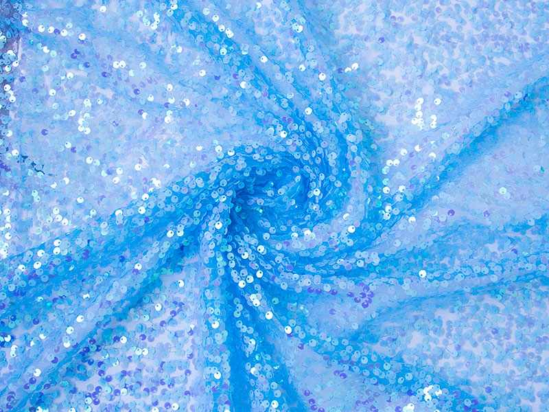 Ткань с перламутровыми пайетками (цв. голубой)