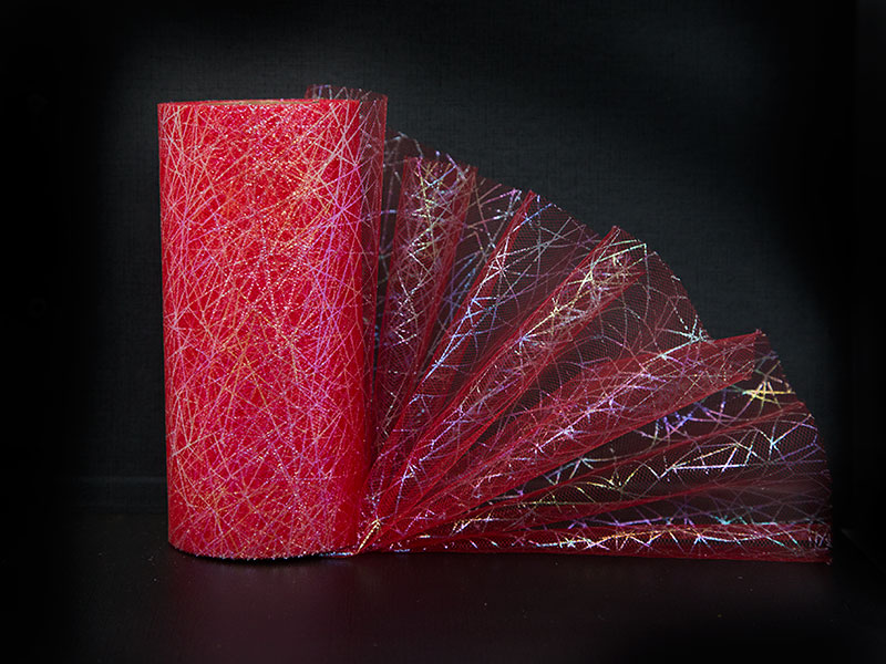 Фатин перламутровый рисунок 15см x 25ярдов (цв. красный)
