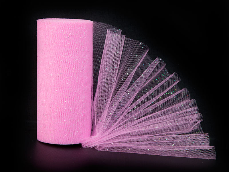 Фатин с блестками 15см x 25ярдов (цв. розовый)