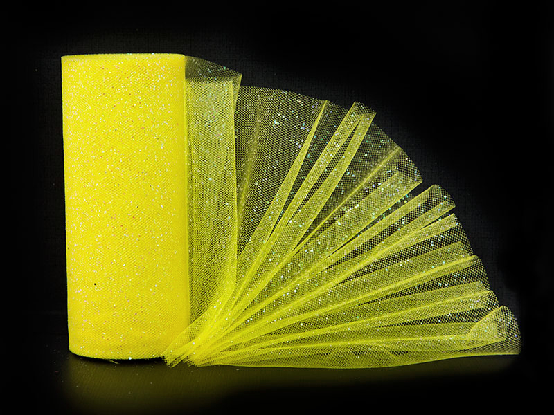 Фатин с блестками 15см x 25ярдов (цв. желтый)