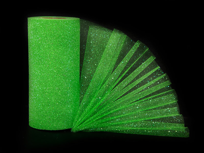 Фатин с блестками 15см x 25ярдов (цв. зеленый)