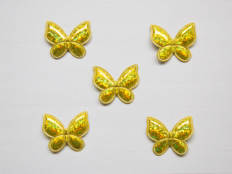 Патчи 3D "Бабочки" 35х30мм (цв. золотой)