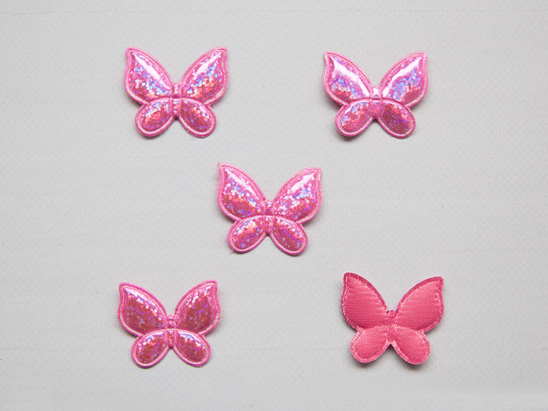 Патчи 3D "Бабочки" 35х30мм (цв. ярко-розовый)