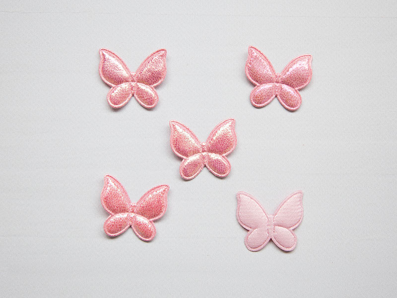 Патчи с переливом цвета "Бабочки" 35х30мм (цв. розовый) 