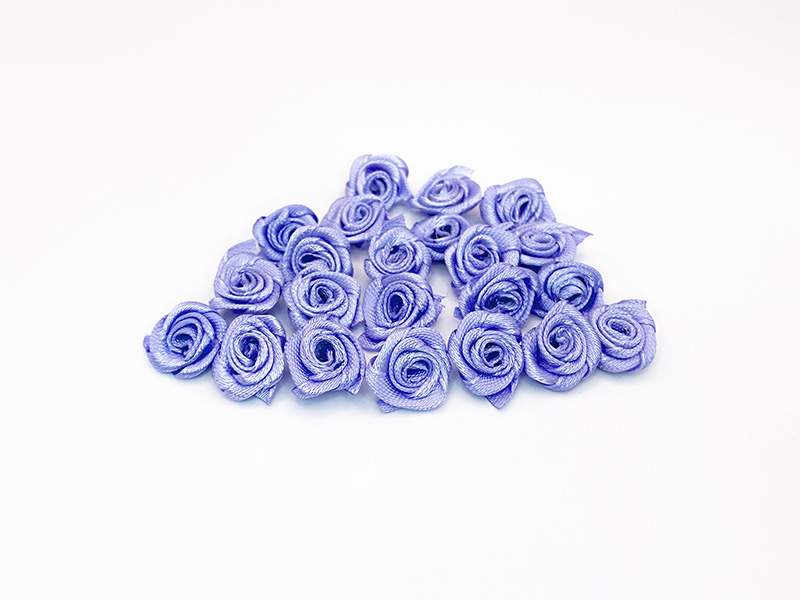 Цветы пришивные атласные "Роза" 1.5см (сиреневый)