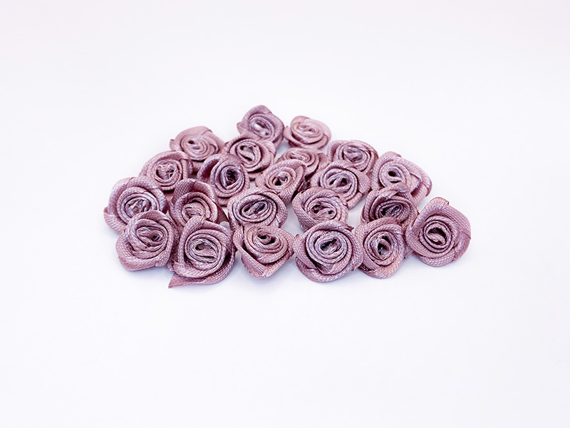 Цветы пришивные атласные "Роза" 1.5см (пыльная роза)