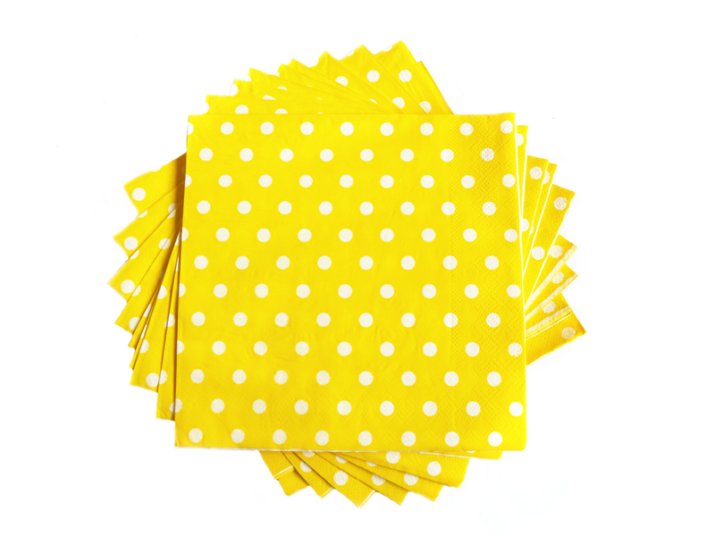 Салфетки бумажные (цв. желтый) 16х16см
