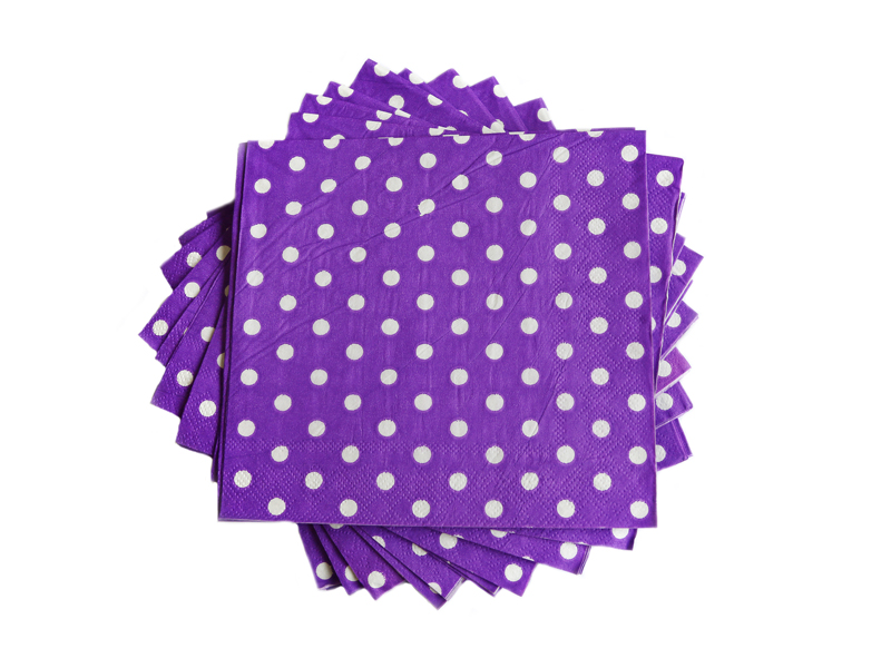 Салфетки бумажные (цв. фиолетовый) 16х16см