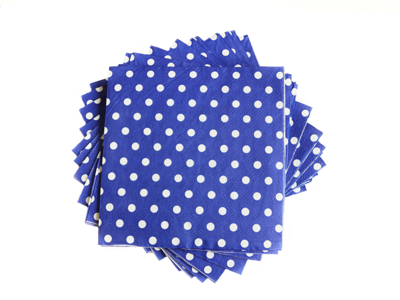 Салфетки бумажные (цв. синий) 16х16см