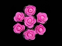 Цветы (фоамиран+органза) 35мм цв. тем.розовый