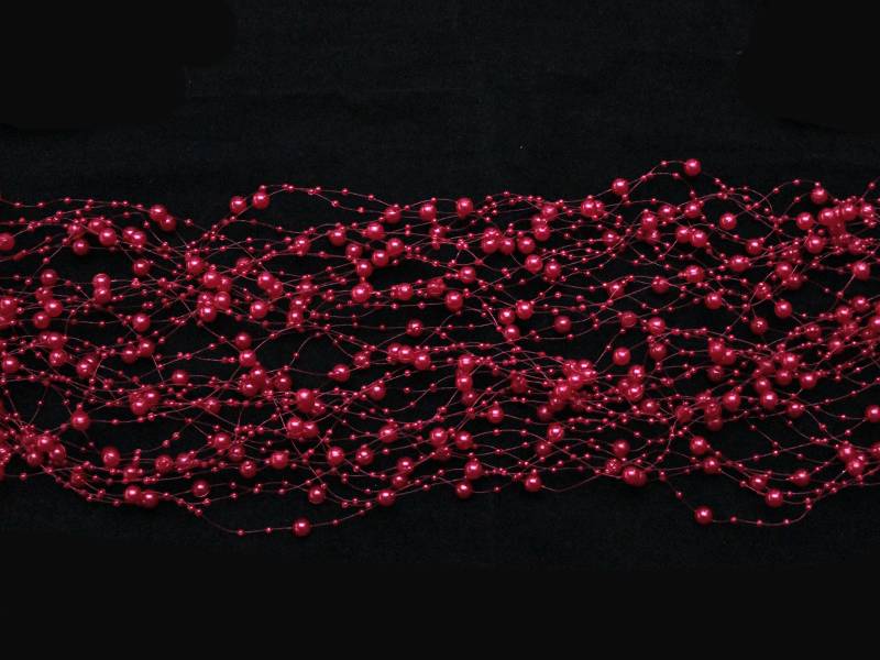 Бусины на леске 3/8мм (длина 1,3 метра)цв.красный