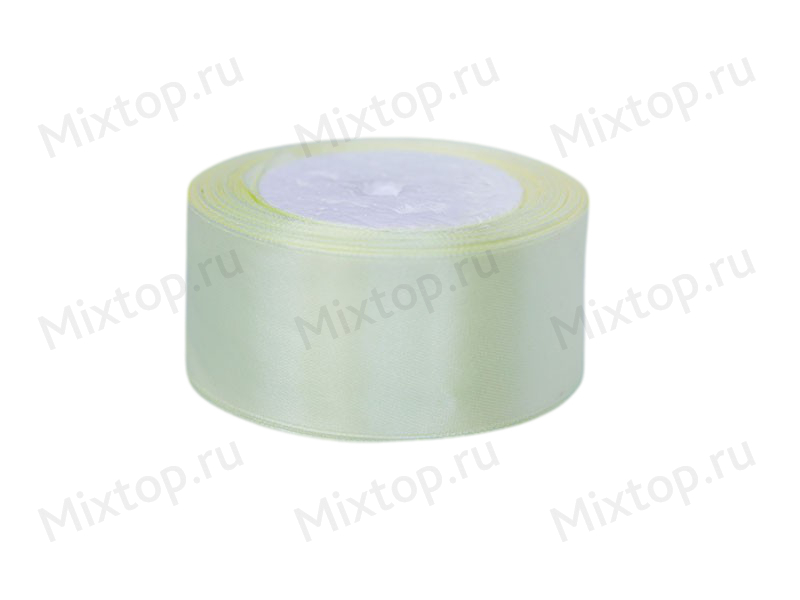 Лента атласная 40мм х 25ярдов (цв. бледно-лимонный)
