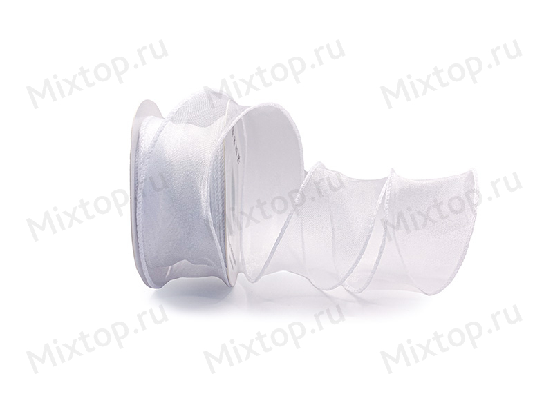 Лента органза 40мм (белый)
