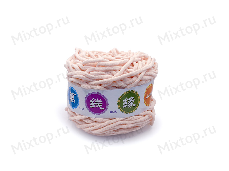 Пряжа плюшевая  5мм (св.персик)