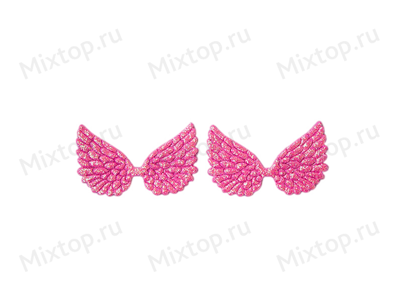 Патчи с глиттером 6.5см (малиновый)