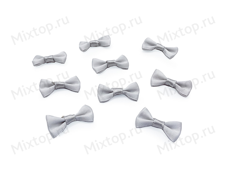 Бантики декоративные атласные 3см (св.серый)