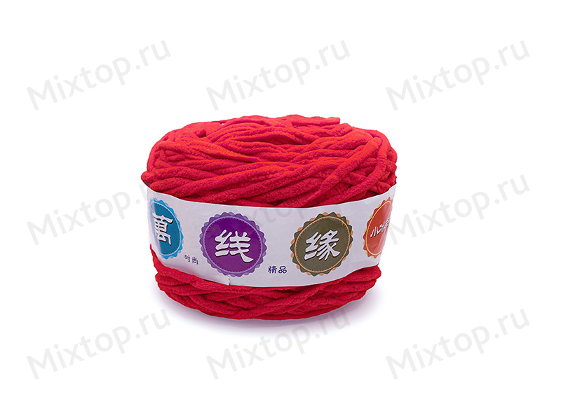 Пряжа плюшевая  5мм (красный)