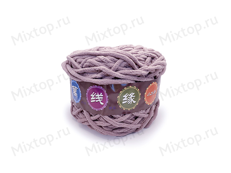 Пряжа плюшевая  5мм (тем. пыльная роза)
