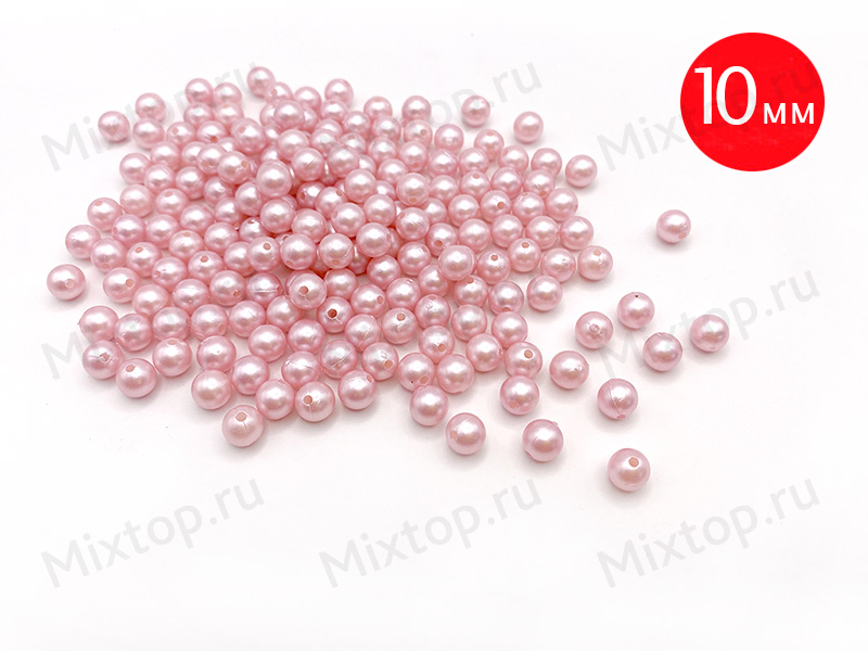 Бусина-жемчуг 10мм (цв.св.розовый)