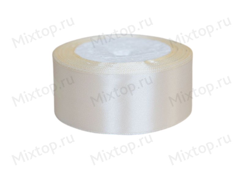 Лента атласная 40мм х 25ярдов (цв. нежно-кремовый)