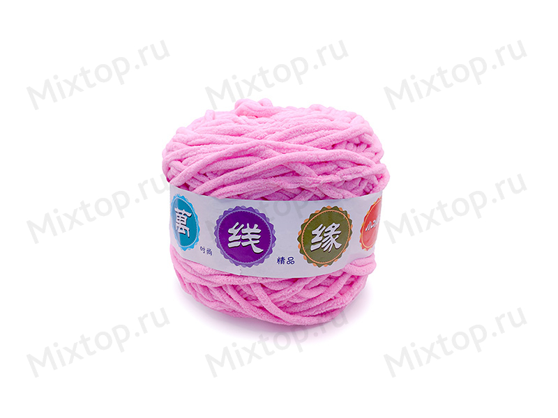 Пряжа плюшевая  5мм (розовый)