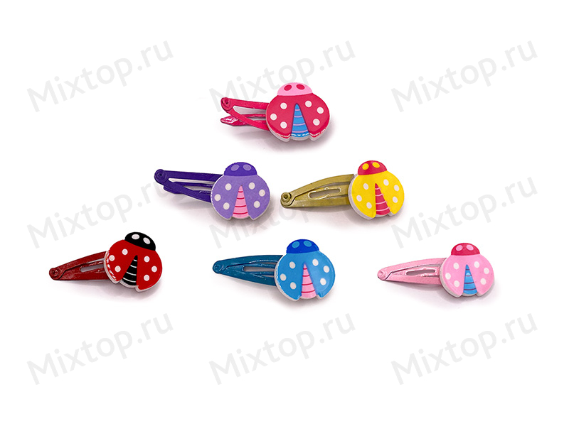 Заколка клик-клак с фигуркой 3.5см (набор произвольного цвета)