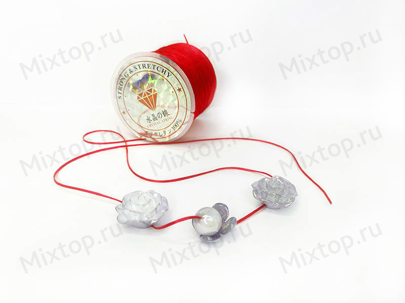 Нить-резинка для браслетов (красный)