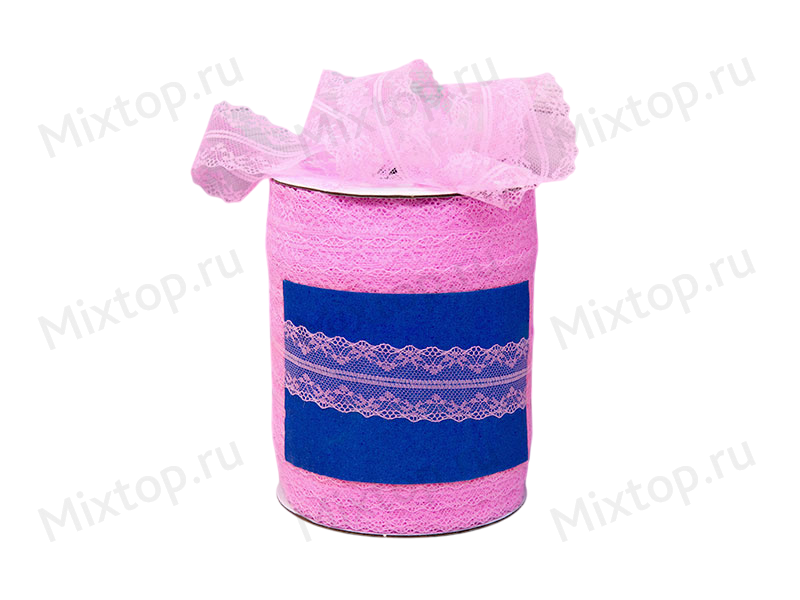 Кружево-капрон 4см в бобине (цв. розовый)