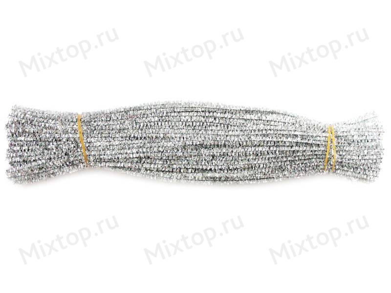 Проволока пушистая-синельная(металлик) 30см(серебро)