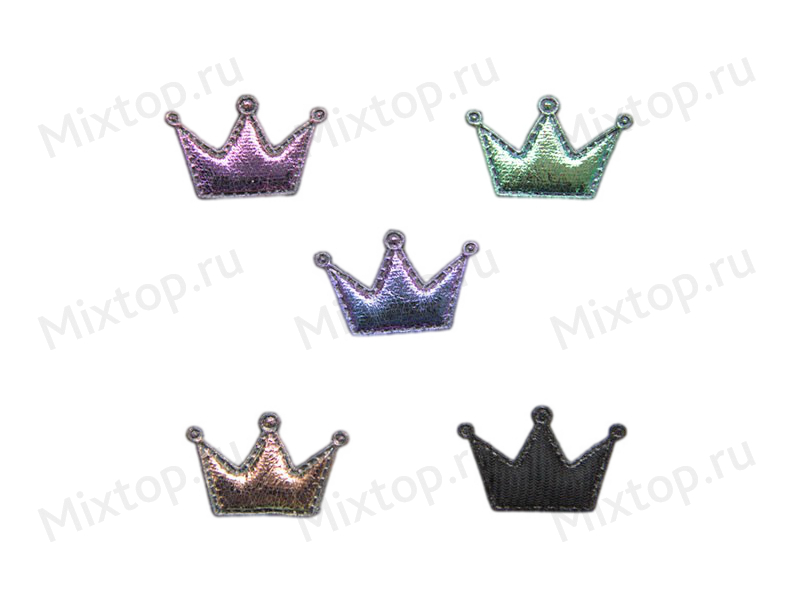 Патчи с переливом цвета "Короны" 40х35мм (цв. черный 1)